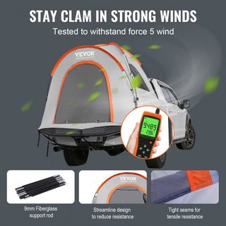 Tienda para Cama de Camión, Tienda para Camiones Pickup de 5.5'-6' con Capa de Lluvia y Bolsa de Transporte, Tienda para Camiones Doble Capa Impermeable PU2000mm para Acampar, Acomoda de 2 a 3 Per...