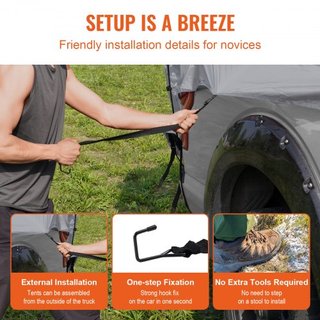 Tienda para Cama de Camión, Tienda para Camiones Pickup de 5.5'-6' con Capa de Lluvia y Bolsa de Transporte, Tienda para Camiones Doble Capa Impermeable PU2000mm para Acampar, Acomoda de 2 a 3 Per...
