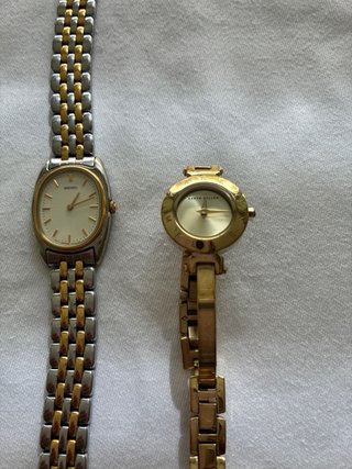 2 Relojes Mujer Oro y Plata