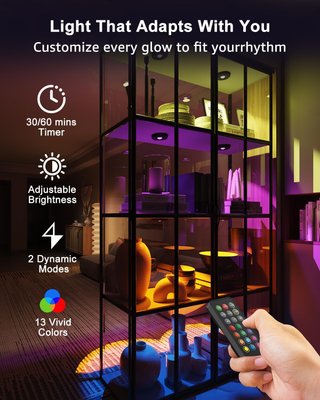 6 Focos LED RGB Recargables para Muebles