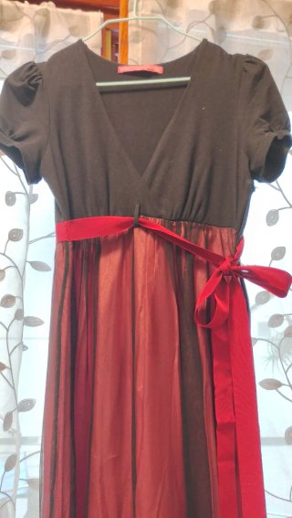Vestido Fornarina Raso y Tul Largo