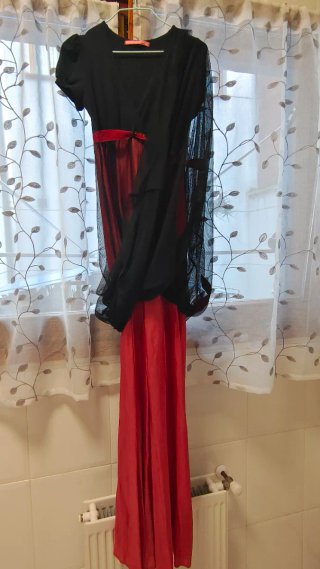 Vestido Fornarina Raso y Tul Largo