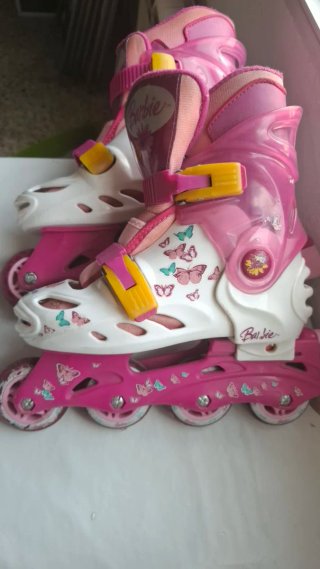 Patines Barbie Niña Rosas Mariposas