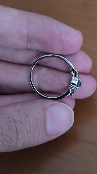 Anillo Mujer Circonita Azul Oscuro