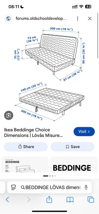 Sofá Cama Plegable Gris Ikea