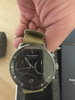 Nordgreen Pioneer Cronógrafo Negro/Verde Militar