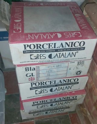 6 Cajas Gres Catalán Porcelánico Villa Gris 31x31