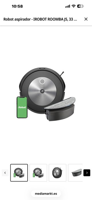Robot Aspirador+Friegasuelos iRobot Roomba J5