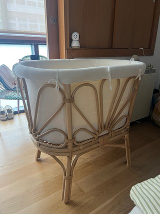 Minicuna de bambú con colchón