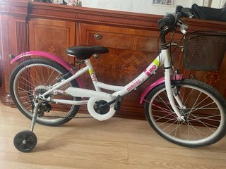 Bicicleta infantil 20 rosa y blanca