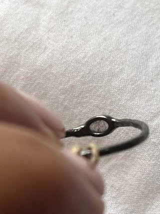 Anillo Plata Oxidada Diamante Bruto