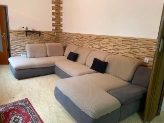 Sofá Chaiselongue Beige y Gris