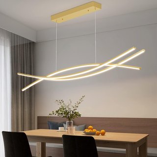 Lámpara Colgante LED Mikeru Dorada 100cm