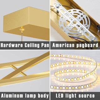 Lámpara Colgante LED Mikeru Dorada 100cm