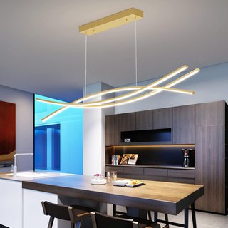 Lámpara Colgante LED Mikeru Dorada 100cm