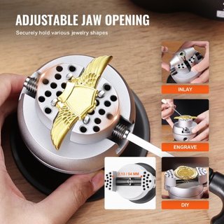 Morsa de Bola, Herramienta de Configuración de Grabado de 7.6 cm, Morsa de Bloque de Grabado con Rotación de 360°, 70 PCS de Herramientas de Bloque de Grabado de Joyería, Bloque Estándar para Incr...