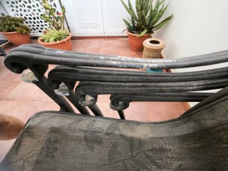 4 Sillones de Terraza Metal y Tela