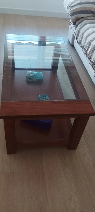 Mesa de centro madera y cristal