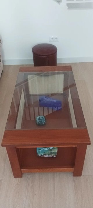 Mesa de centro madera y cristal