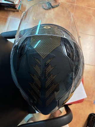 Casco Moto Shiro Negro y Dorado