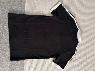 Polo Adidas Negro Rayas Blancas Talla S