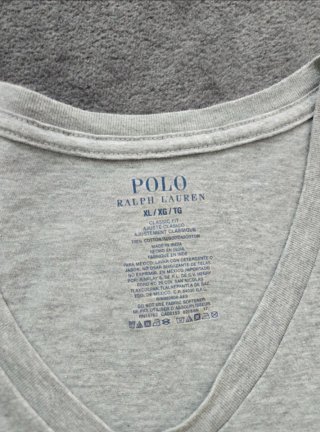 Polo Ralph Lauren T-shirt Uomo Grigia Logo Rosso
