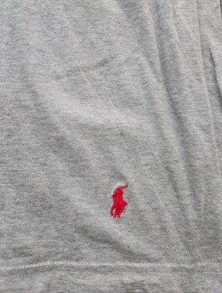 Polo Ralph Lauren T-shirt Uomo Grigia Logo Rosso