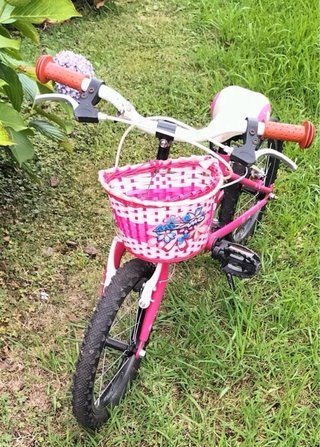 Bicicleta BTD infantil rosa con cesta