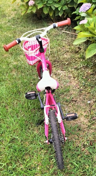 Bicicleta BTD infantil rosa con cesta