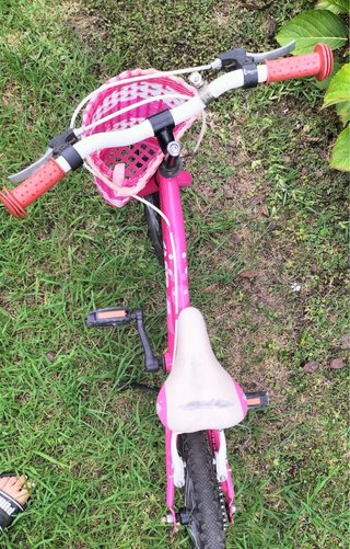 Bicicleta BTD infantil rosa con cesta