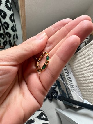 Anillo Agatha Paris Talla GM Verde y Dorado