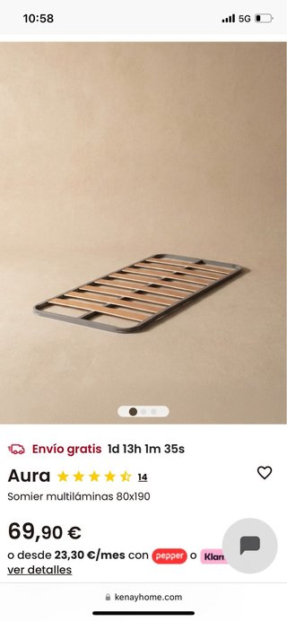 Somier sin patas 80x190