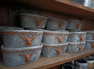 Vaso Ovale Terracotta con Cervo
