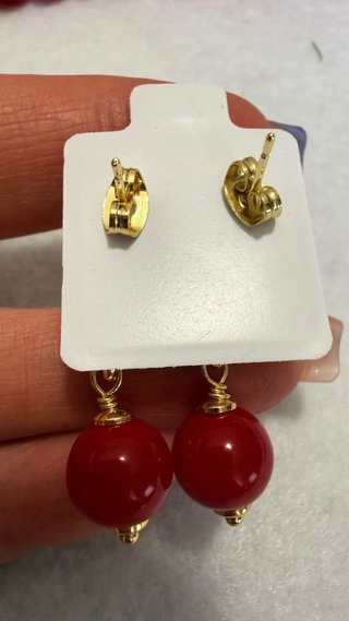 Pendientes Fuego de Oriente Oro y Rojo