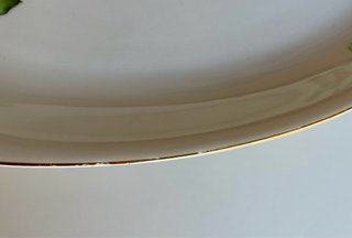 Piatto da portata ovale vintage con bordo oro