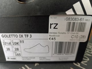 Zapatillas de fútbol Adidas rojas. Talla 28.