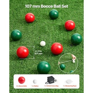 Juego de Bochas, 107 mm, con 8 Bolas de Resina, Pa