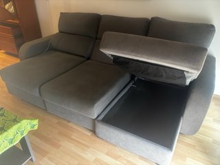 Sofá modular gris tela