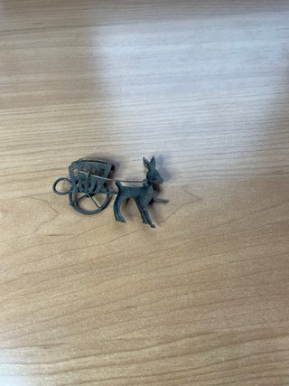 Broche Vintage Burro Carro Piedras