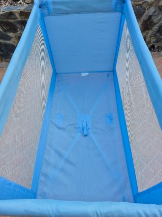 Cuna de viaje plegable azul