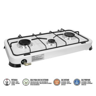 Cocina Gas Portátil 3 Fuegos