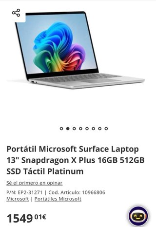 Portátil Microsoft Surface Laptop 13