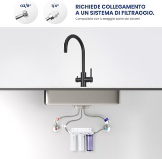 NUEVO! Grifo Cocina 3 Vías Negro Mate