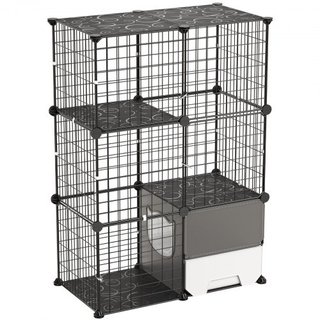 Jaula para gatos de 3 niveles 71.1x45.5x104.1 cm,