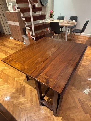 Mesa de comedor extensible de madera