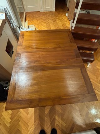 Mesa de comedor extensible de madera