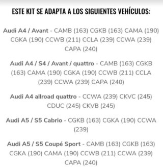 Manguito de silicona para admisión Audi A4 - A5.