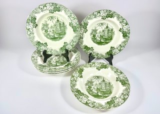 6 Platos Hondos La Cartuja de Sevilla Pickman