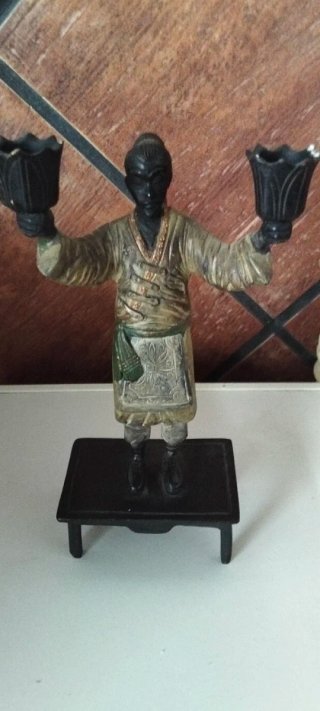 Figura bronce candelabro 1.3kg