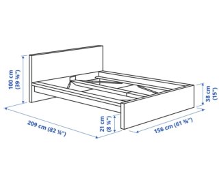 Cama Doble Ikea Malm 1.40 + Mesitas